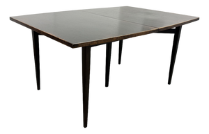 Mid 20th Century Modern Ebonized Walnut Extension Dining Room Table