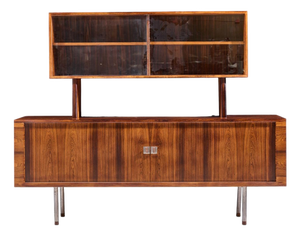 Hans Wegner for Ry Møbler Ry-25 President Mid Century Rosewood Credenza With Hutch