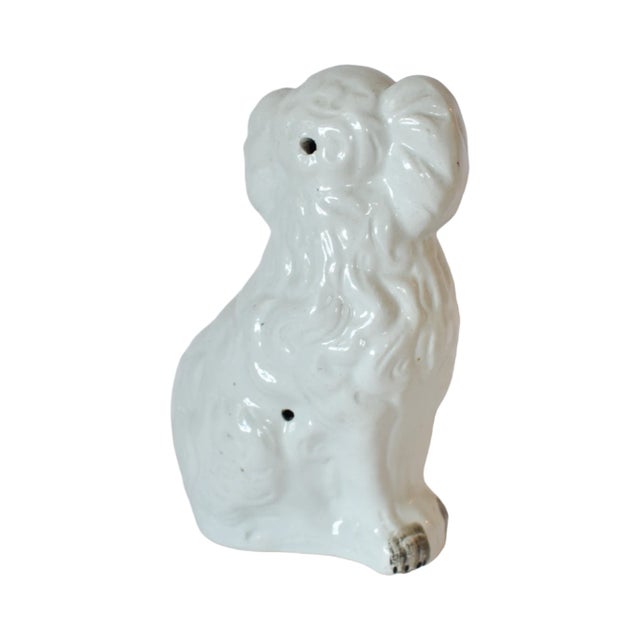 Chloe & Charles the White Staffordshire Dogs and Their Portraits For Sale - Image 9 of 12