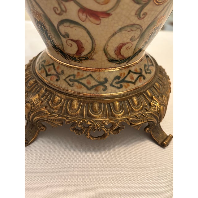 Metal Late 20th Century Chinoiserie Decorative Vase For Sale - Image 7 of 9
