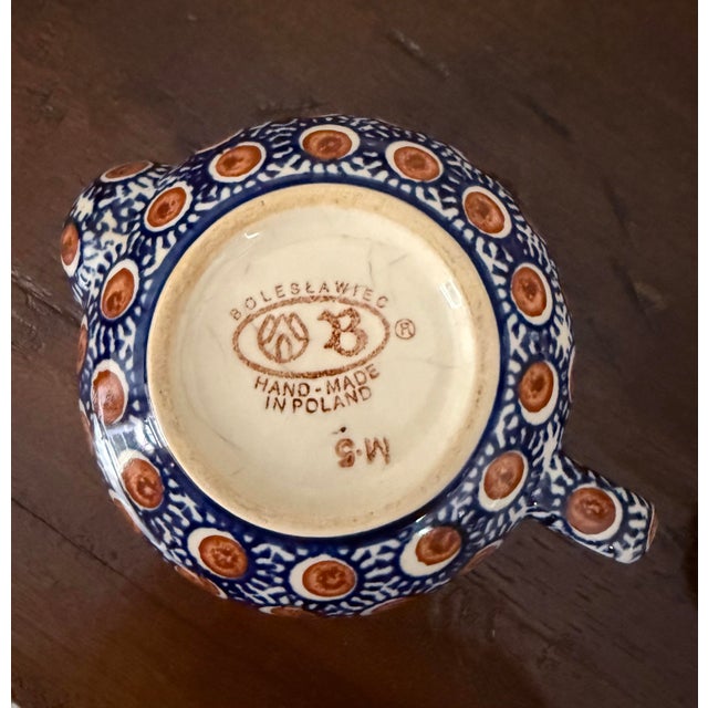 Traditional Vintage Boleslawiec Pottery Teapot For Sale - Image 3 of 4