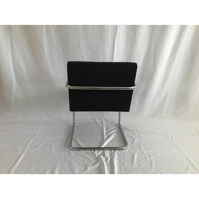 2000 - 2009 Knoll Studios Ludwig Mies Van Der Rohe's Brno Tubular Chair Original Charcoal Fabric For Sale - Image 5 of 8