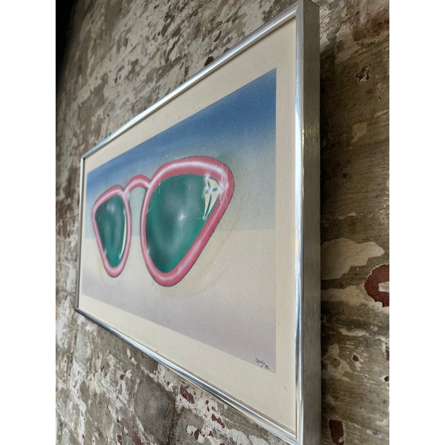 Pop Art Vintage Pop Art Sunglasses Print – Framed For Sale - Image 3 of 6