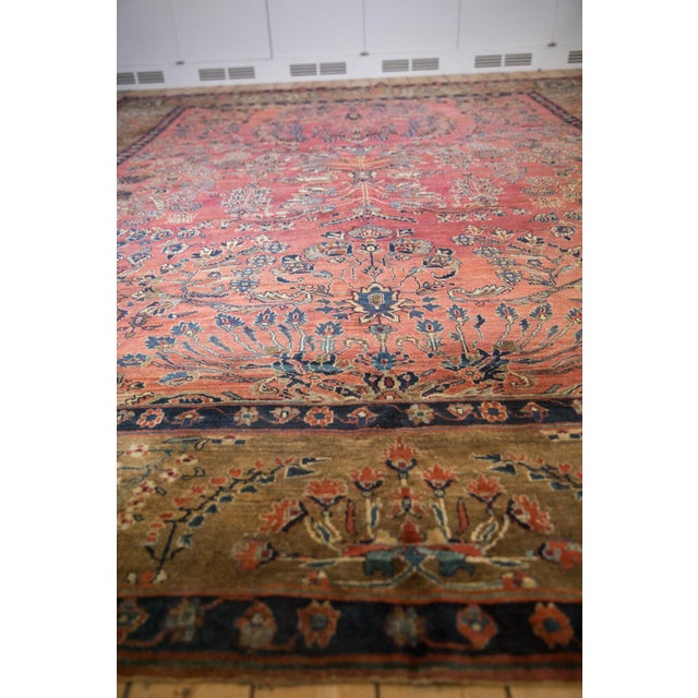 Antique Mohajeran Sarouk Carpet - 11' x 13'4" For Sale - Image 10 of 14