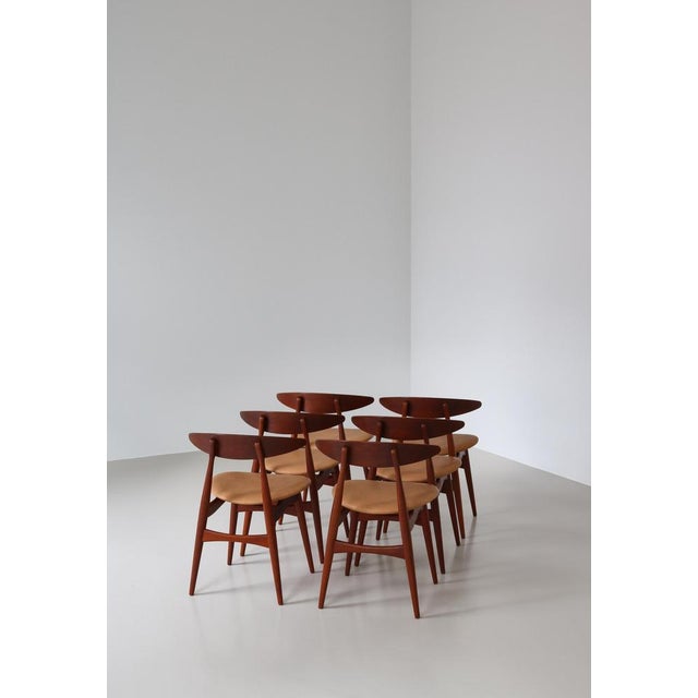 1950s Model CH33 Dining Chairs by Carl Hansen & Sons for Hans J. Wegner, Denmark, 1957, Set of 6 For Sale - Image 5 of 18