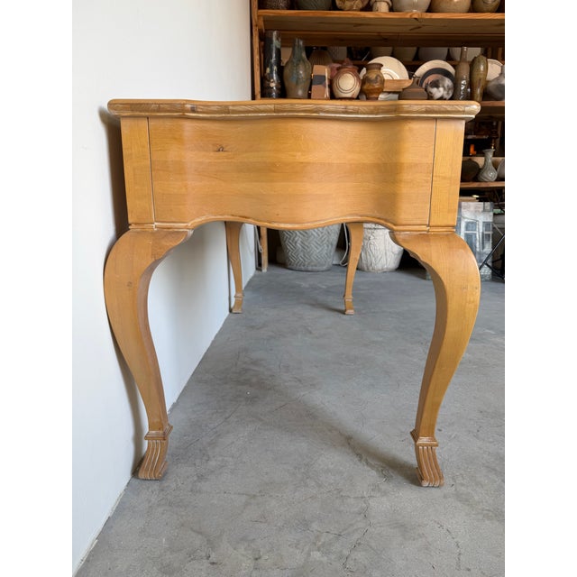 Vintage French Provincial Style Cherry Wood Writing Desk For Sale - Image 10 of 12