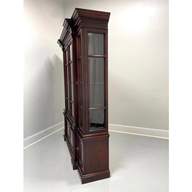 Century Furniture Claridge Mahogany Breakfront China Cabinet / Display Wall Unit For Sale - Image 9 of 9
