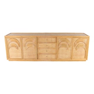 Palm Tree Sideboard in Rattan and Raffia For Sale