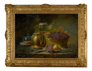 1860s French Still-Life Painting by Agénorie Monique Laurenceau, Framed