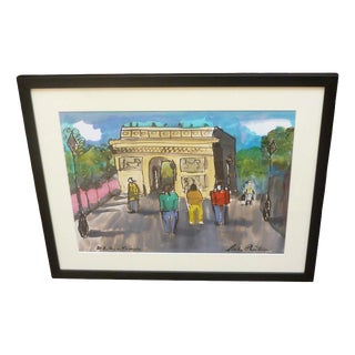 Mike Cheetham, the Arc De Triomphe, 1980, Watercolour Painting For Sale