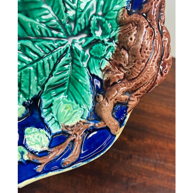 Green Antique Majolica Serving Dish For Sale - Image 8 of 10