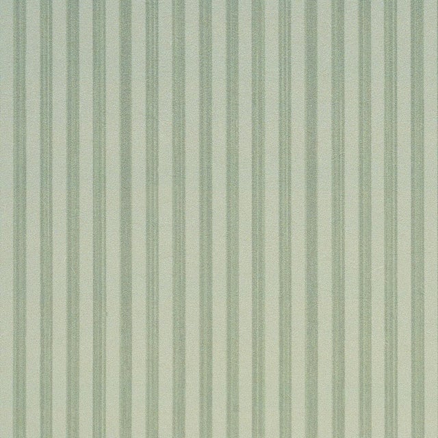Sample - Schumacher Edwin Stripe Narrow Wallcovering In Sage For Sale