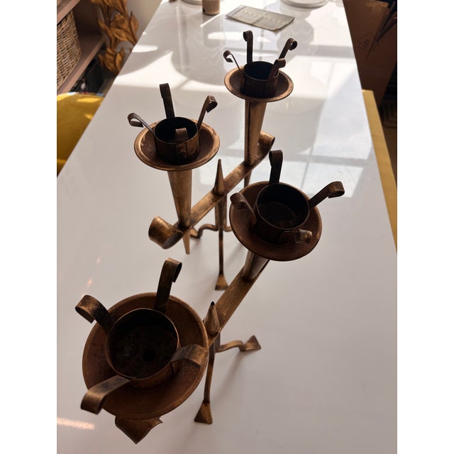 vintage large metal candle stick holders from france