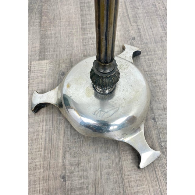 Mid-Century Italian Towel Floor Holder Rack in Solid Silver Brass, 1950s For Sale - Image 9 of 14
