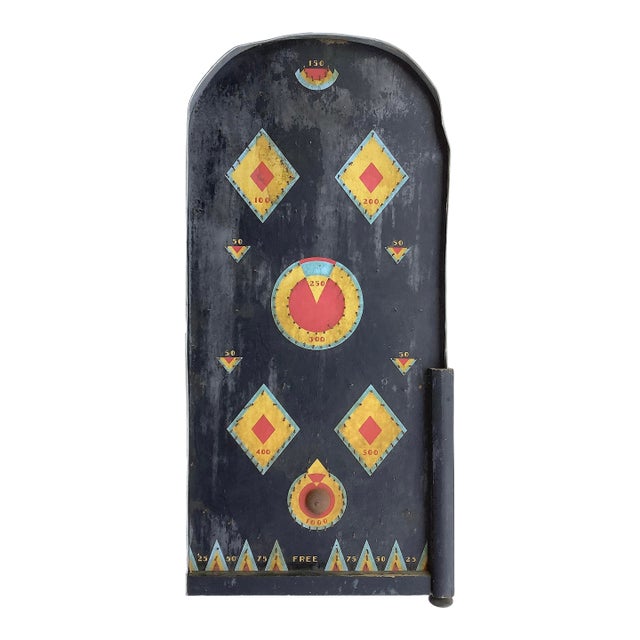 Circa 1930s Wood Pin Ball Game Board For Sale