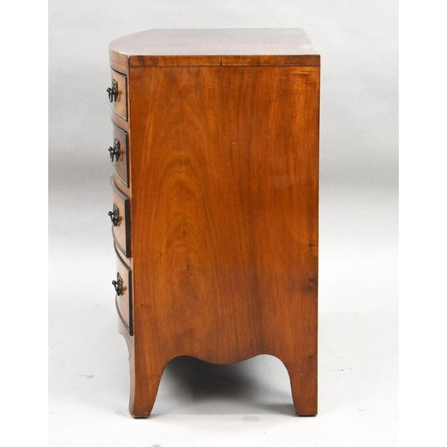 Early 20th Century Figured Walnut Bow Front Chest of Drawers, 1930 For Sale - Image 6 of 8