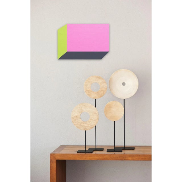 Acrylic on aluminum Edition: Unique, Unframed. Hallard works with the themes of space and geometry, manipulating images...