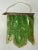 Plastic Rare Antique Victorian Merry Christmas Celluloid Green Banner Holiday Decor For Sale - Image 7 of 15