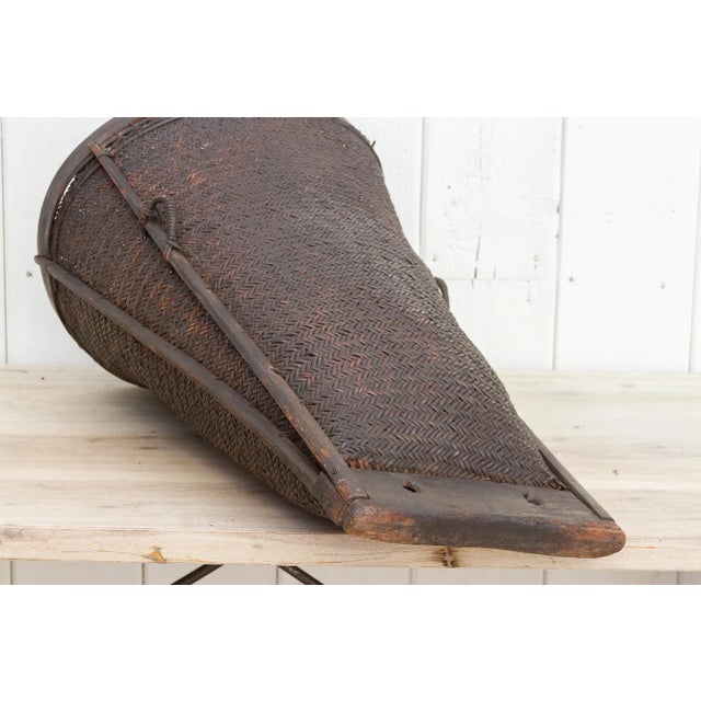 Antique Tall and Slim Harvesting Basket For Sale - Image 9 of 11