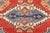 Kazak Rug 8'3'' X 9'5'' Red Wool Tribal Hand-Knotted Oriental Carpet For Sale - Image 9 of 12