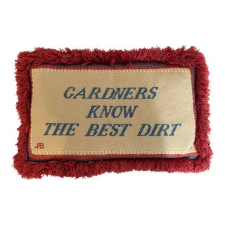 1990s Hand-Stitched Needlepoint Pillow For Sale