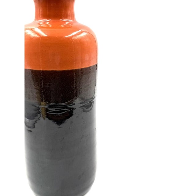 Mid-Century Orange and Brown Ceramic Vase by Aldo Londi for Bitossi, Italy, 1970s For Sale - Image 6 of 10