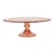 Large vintage cake stand from the Art Deco period; a serving dish made of pink pressed glass—also known as "Depression...