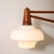 Mid-Century Modern Mid-Century Modernist Milk Glass & Teak Swing Arm Wall Sconce W/ Brass Fittings For Sale - Image 3 of 12