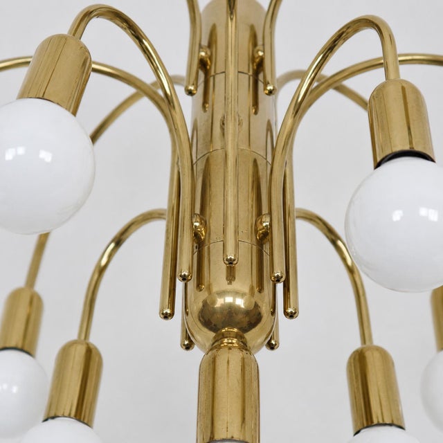 Hollywood Regency Vintage Gilt Chandelier, 1970s For Sale - Image 3 of 5
