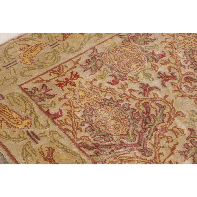 Spanish European Rug in Gold, Green, Maroon Floral Pattern by Rug & Kilim For Sale In New York - Image 6 of 10