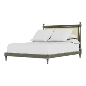 Bunny Williams Home Upholstered Empire Bed with Parchment Cotton, Queen