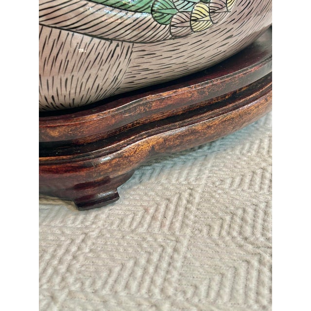 Wood Mid 20th Century Chinoiserie Duck or Goose Tureen on Carved Wood Stand For Sale - Image 7 of 12
