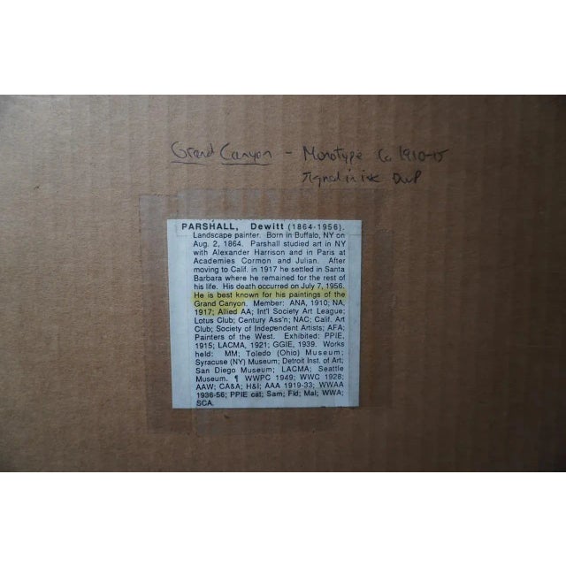 Printmaking Materials DeWitt Parshall (1864-1956) Grand Canyon - Monotype - 1910-1915 For Sale - Image 7 of 7