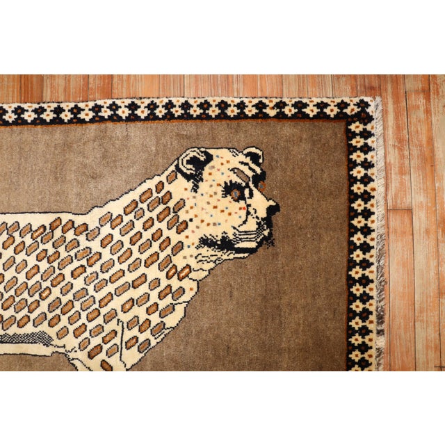 Vintage Zabihi Collection Inspired Cheetah Persian Rug - 3'10" x 6'4" For Sale - Image 9 of 12