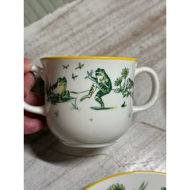 Tiffany & Co Bone China 3 Piece Child’s Dining Set “Pond” Pattern For Sale - Image 10 of 12