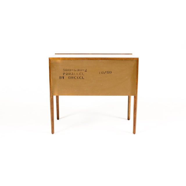 1960s Danish Modern Mid Century Walnut Nightstand Chest — Barney Flagg for Drexel Parallel For Sale - Image 9 of 9