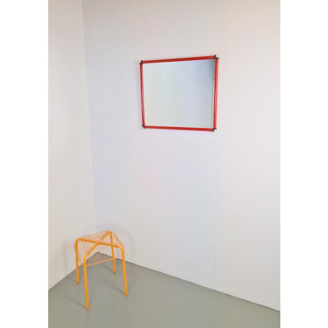 Postmodern Italian Postmodern Red Frame Mirror, 1980s For Sale - Image 3 of 10