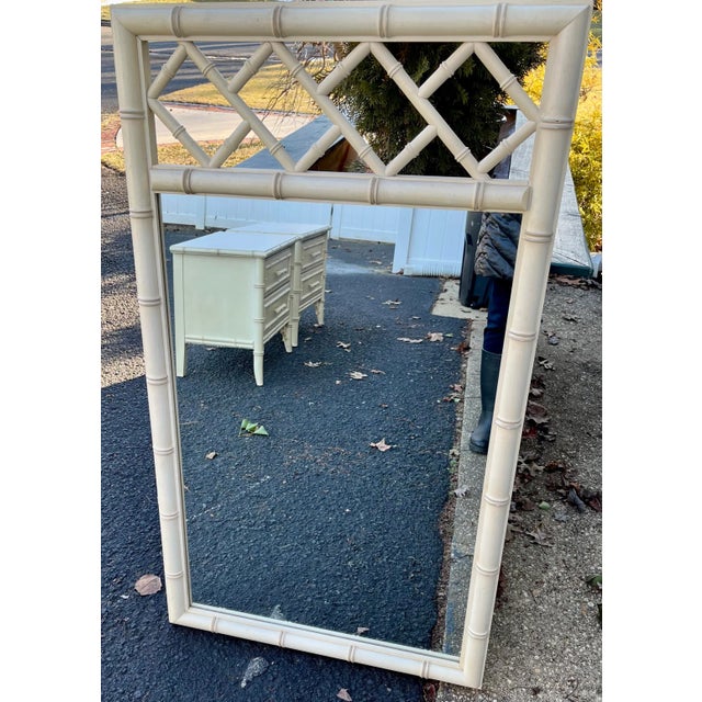 Chinoiserie Mid 20th Century Chinoiserie Dixie Aloha Faux Bamboo Mirror For Sale - Image 3 of 6