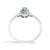 10K White Gold 5X3MM Oval Blue Aquamarine and Diamond Accent Halo Ring (I-J Color, I1-I2 Clarity) - Ring Size 5 For Sale In New York - Image 6 of 7