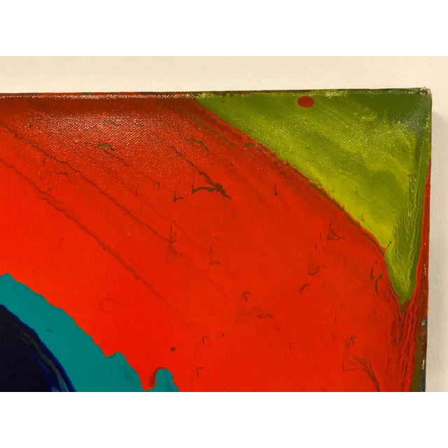 Red 1970s Abstract Modern Painting For Sale - Image 8 of 13