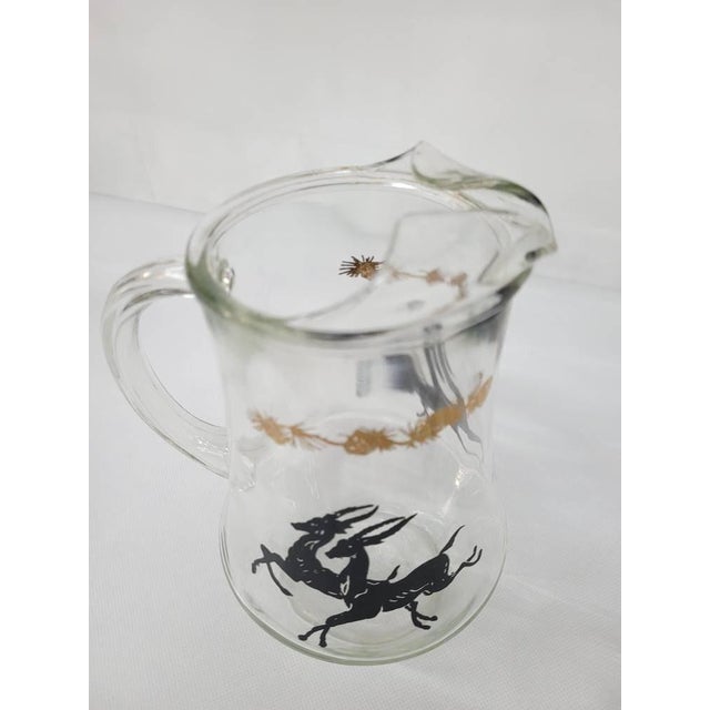 Mid-Century Modern Neo Deco Barware 8 Glasses Pitcher Set Gazelle Supper Club Bar Cart Drinkware For Sale - Image 3 of 15