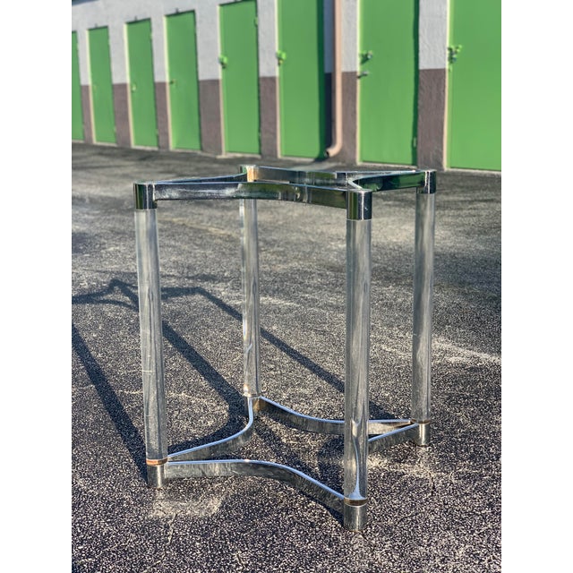 Chrome 1970s Lucite and Chrome Dining Base For Sale - Image 8 of 10