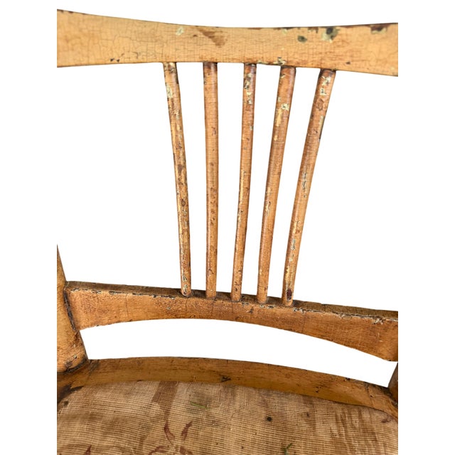 Camel Charming Antique Spindle-Back Chair With Exceptional Aged Patina For Sale - Image 8 of 15