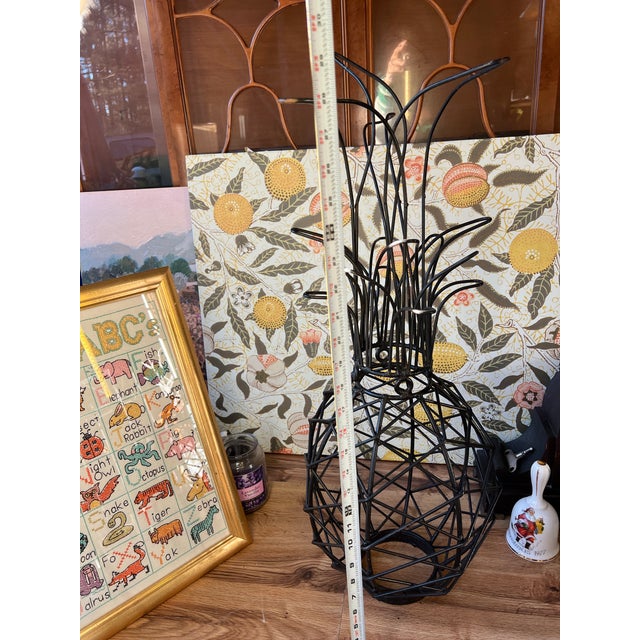 1970s Modern Style Black Wired Pineapple Sculpture For Sale - Image 10 of 10