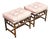 Pair of Mid-Century Hollywood Regency Faux Bamboo Benches With Tufted Cushions For Sale