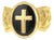 Men's Onyx Cross Ring 14k Yellow Gold, Size 9.25 For Sale