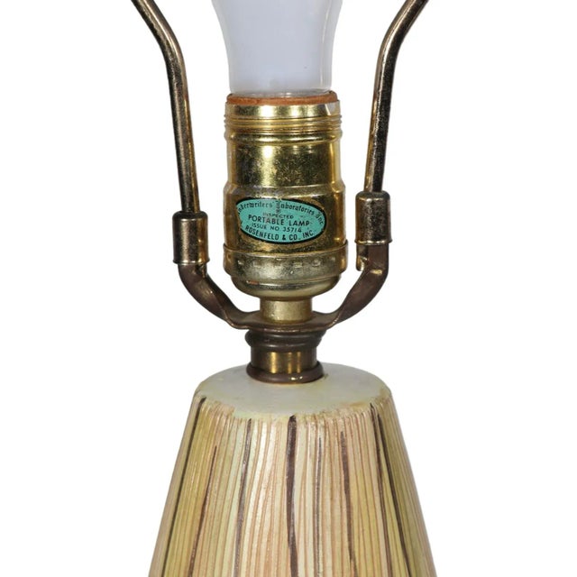 Printmaking Materials Mid Century Ceramic Table Lamp in Textured Polychrome Surface C 1950's For Sale - Image 7 of 9