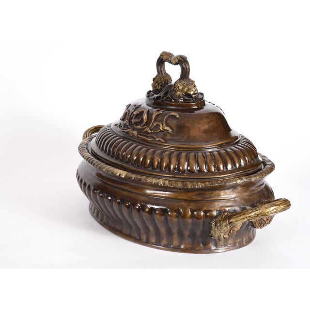Early 20th Century Neoclassical Style Bronze Tureen Centerpieces - a Pair For Sale In New York - Image 6 of 13