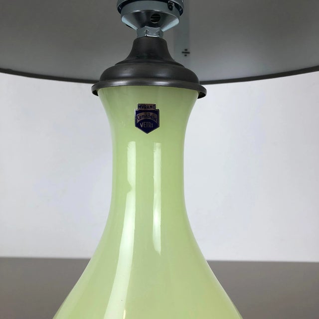 Green Opaline Murano Glass Lime Table Light by Cenedese, 1960s For Sale - Image 8 of 14
