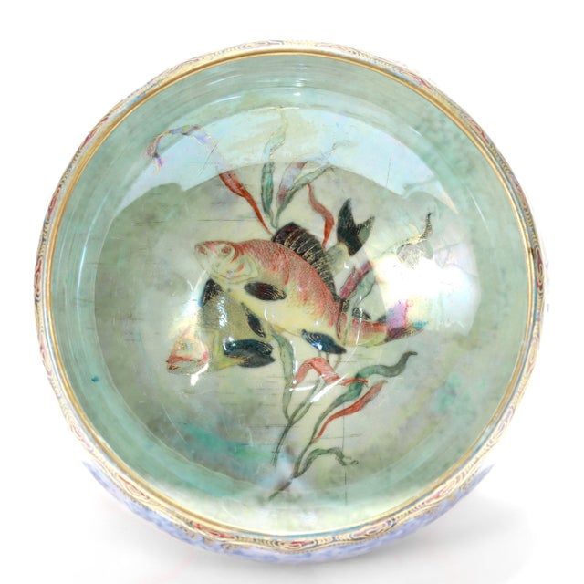 Antique Wedgwood Daisy Makeig-Jones Fairyland Lustre Fish-Themed Porcelain Bowl For Sale - Image 9 of 13